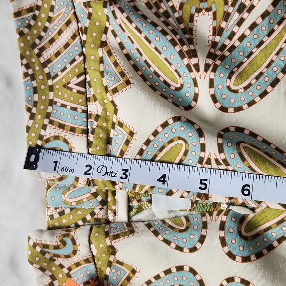 J.Crew, Women's Green and Blue Pattern Midi, Skirt Size 10 with Side zipper - Picture 5 of 6